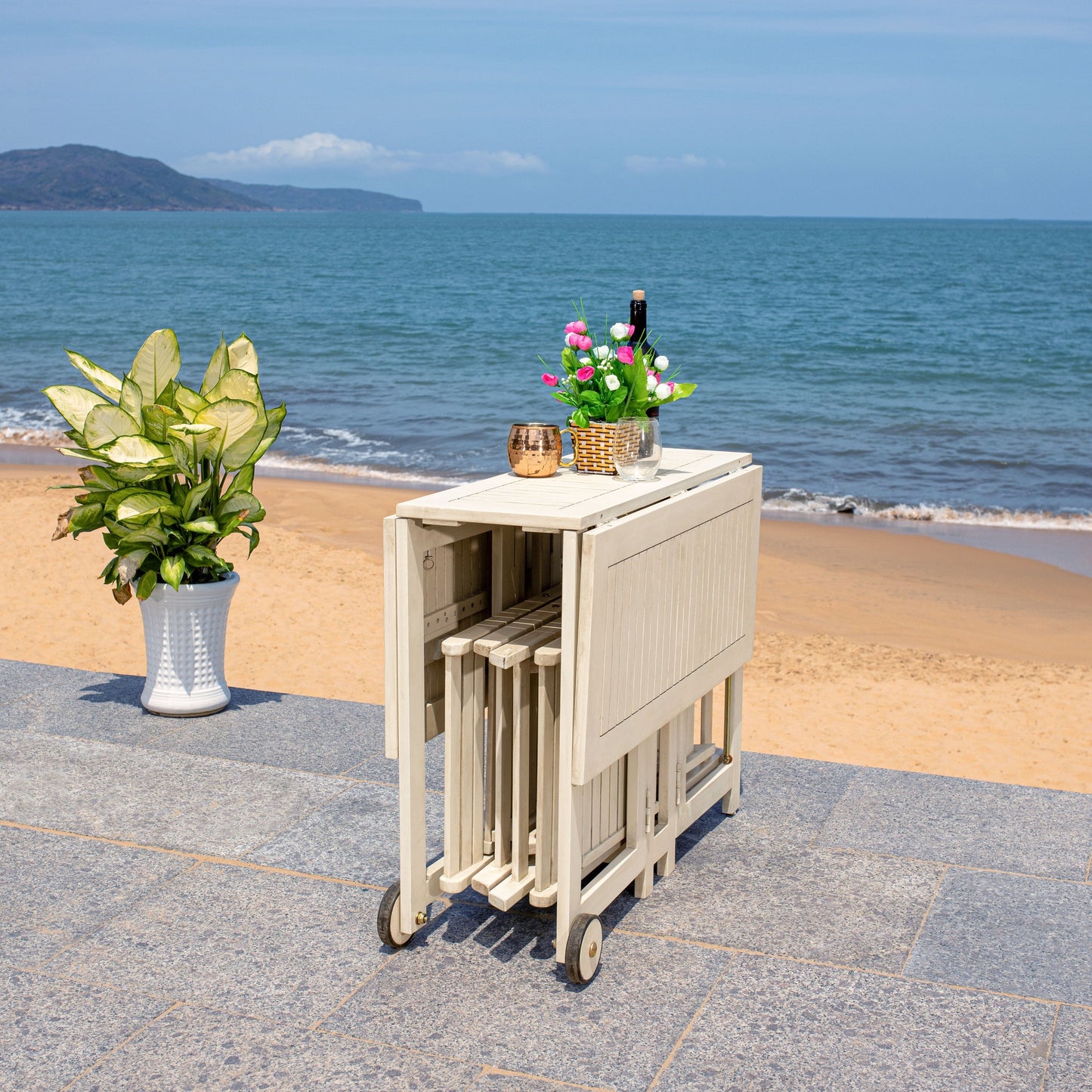 Ensemble de salle à manger d'extérieur SAFAVIEH Brandy 5 pièces - 43 po L x 35 po P x 29 po H