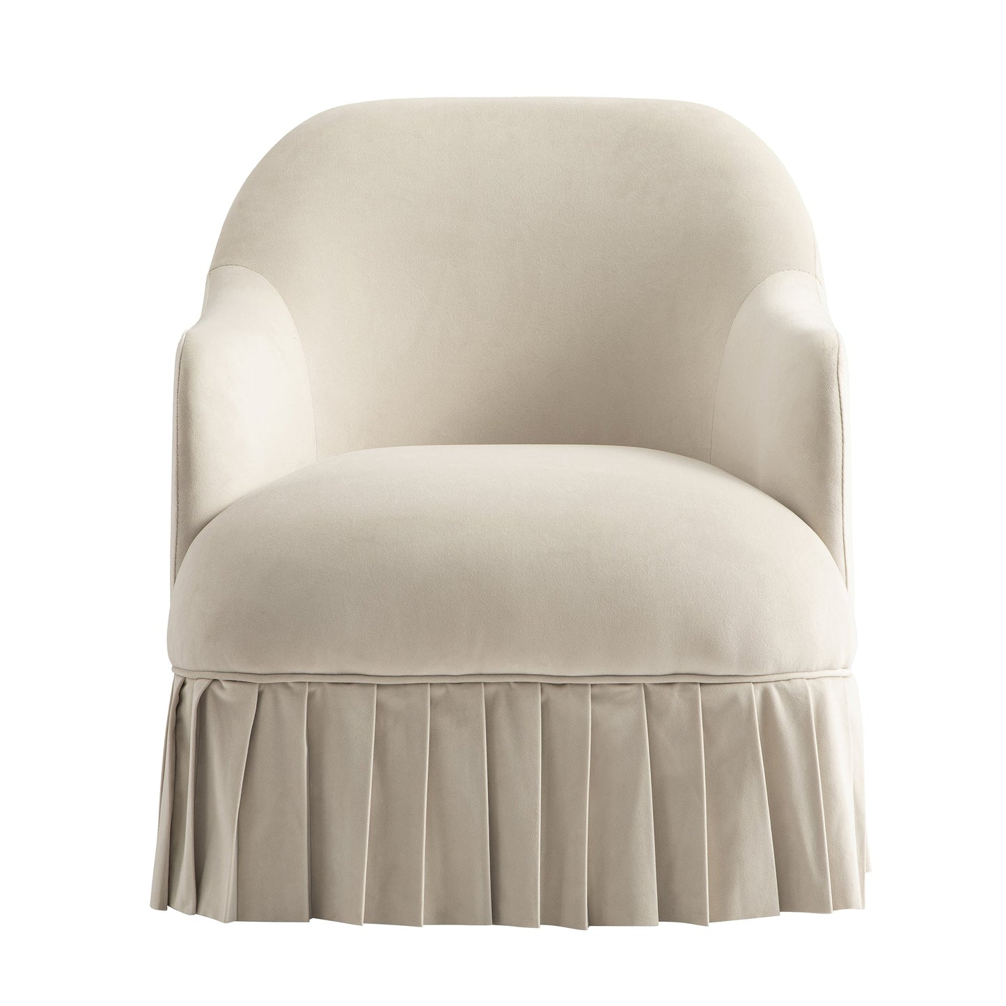 Fauteuil à jupe Calliope, velours beige