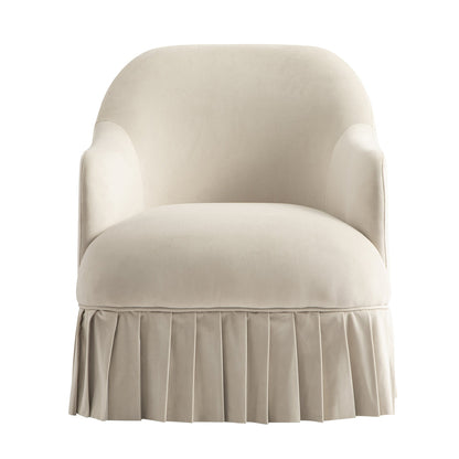 Fauteuil à jupe Calliope, velours beige