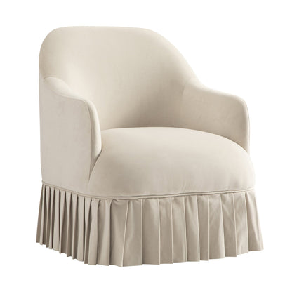 Fauteuil à jupe Calliope, velours beige