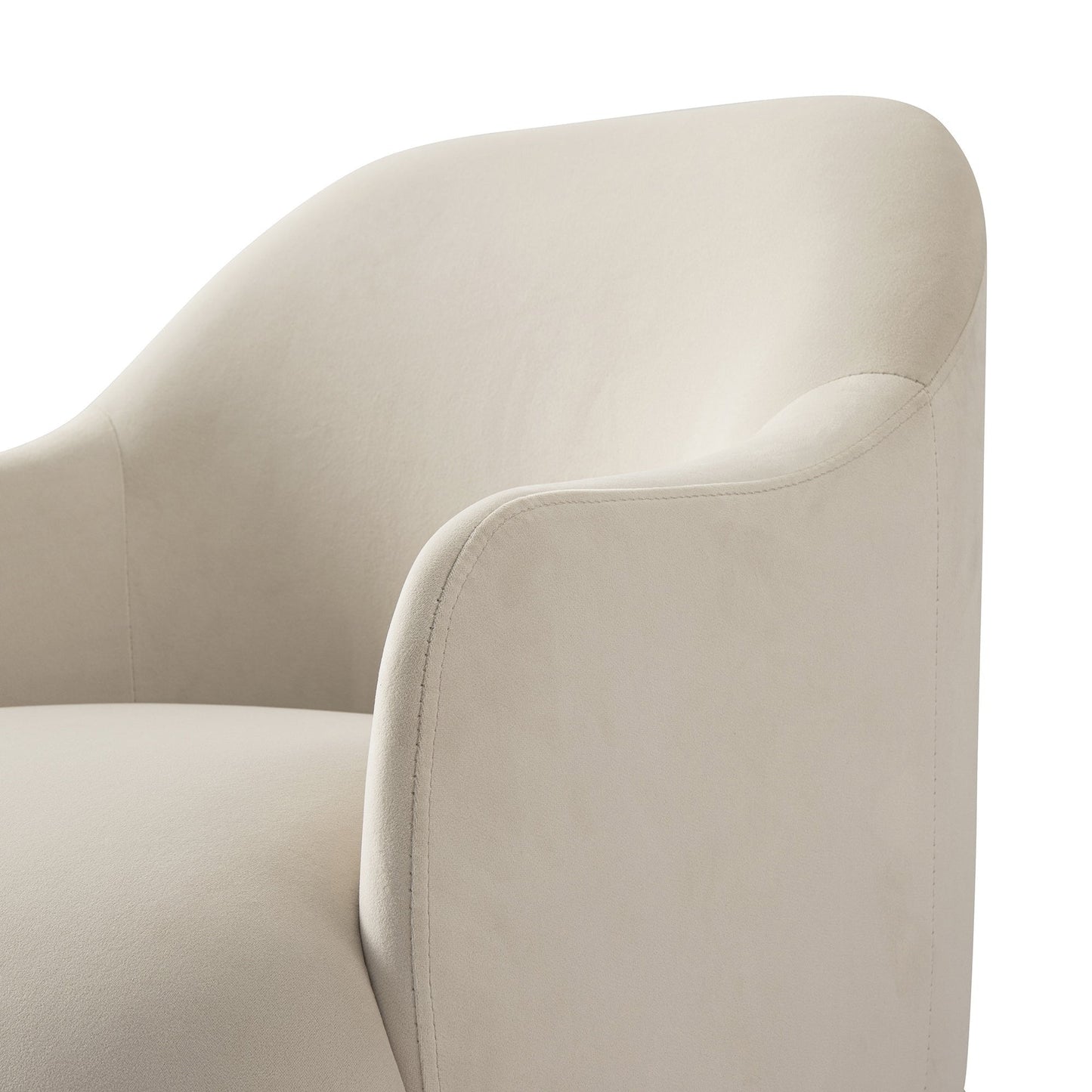 Fauteuil à jupe Calliope, velours beige