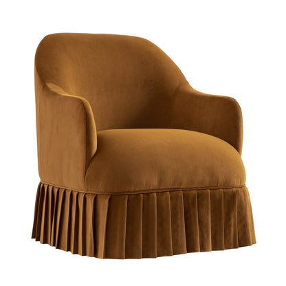 Fauteuil à jupe Calliope, velours cannelle