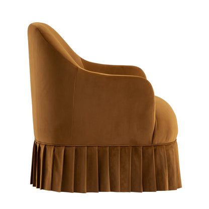 Fauteuil à jupe Calliope, velours cannelle