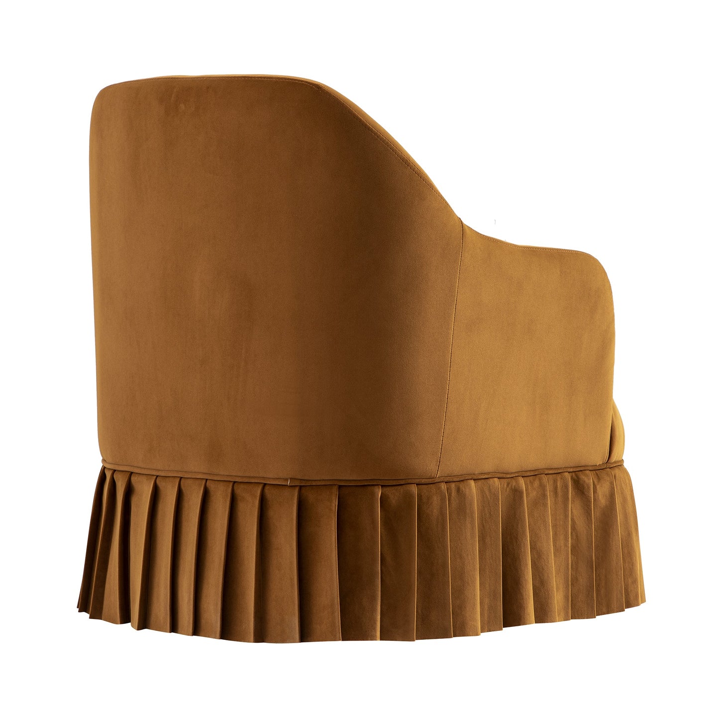 Fauteuil à jupe Calliope, velours cannelle