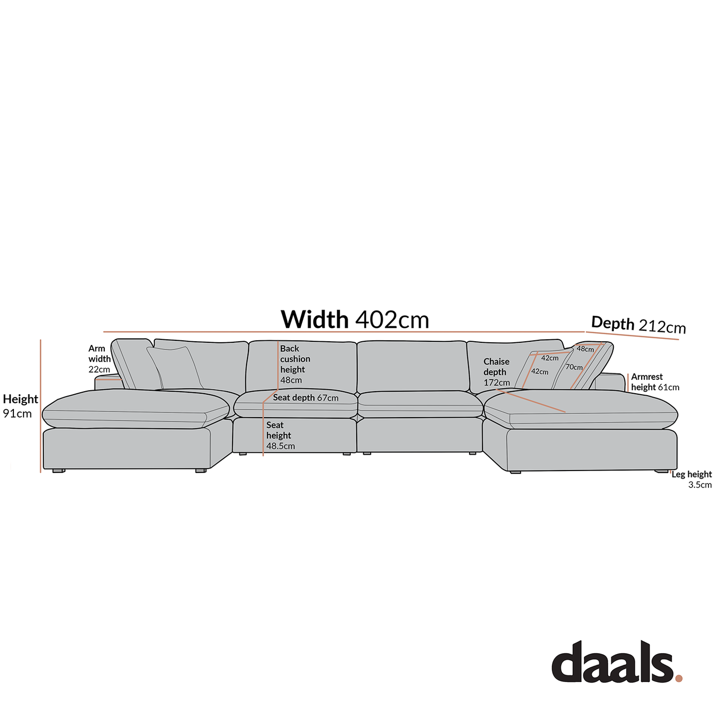 Ensemble de canapés modulaires en U Lutyens en tissu tissé avoine, 6 pièces