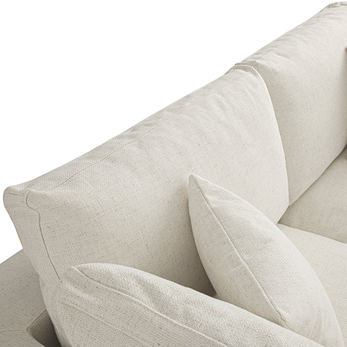 Canapé modulaire Lutyens en mélange de lin beige, méridienne 2 pièces