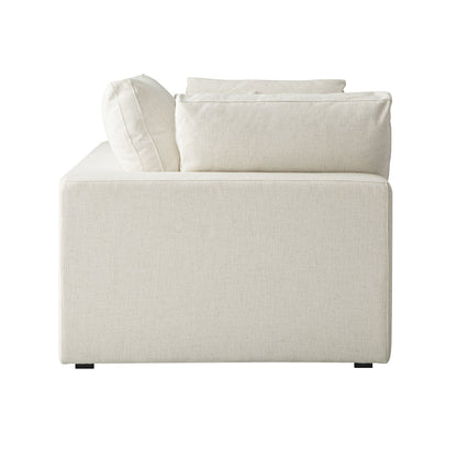 Canapé modulaire Lutyens en lin mélangé beige, 2 pièces