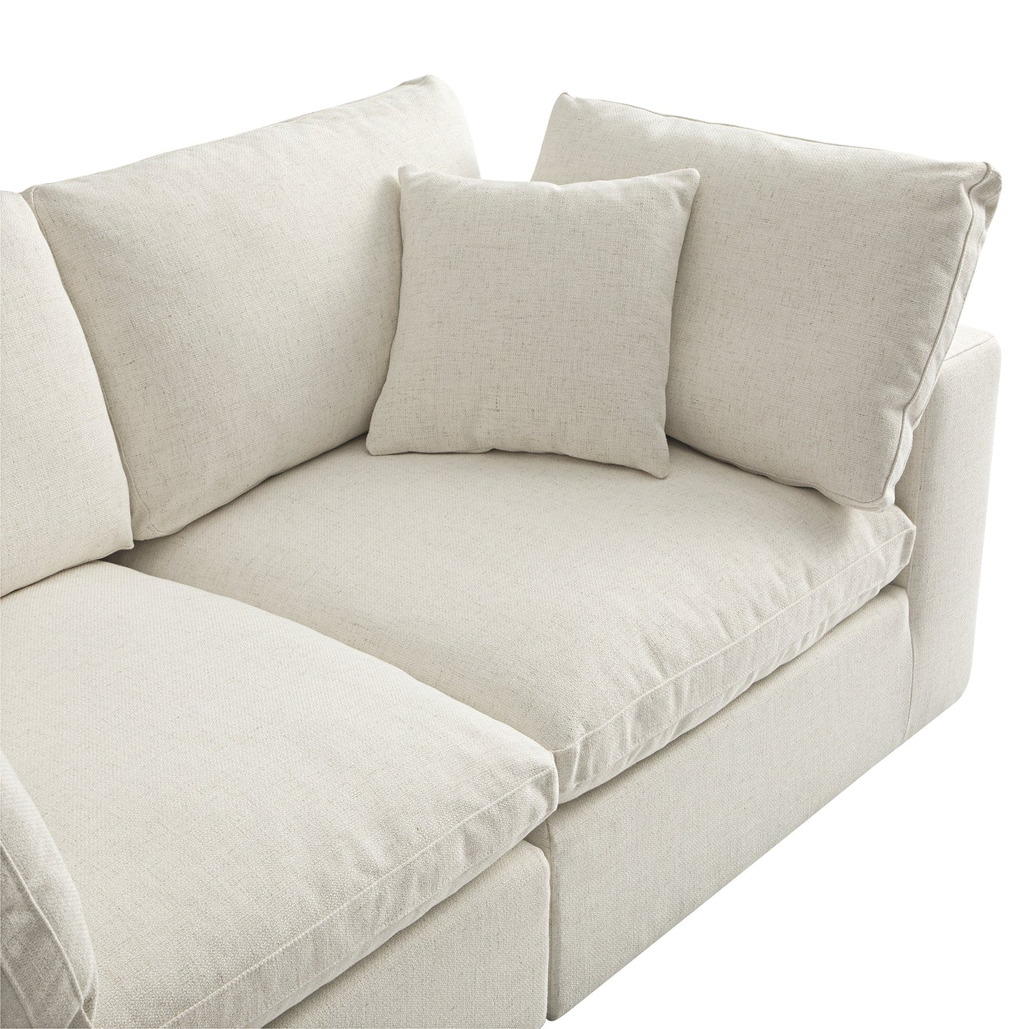 Canapé modulaire Lutyens en lin mélangé beige, 2 pièces