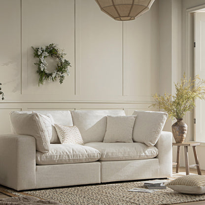 Canapé modulaire Lutyens en lin mélangé beige, 2 pièces