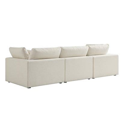 Canapé modulaire Lutyens en lin mélangé beige, 3 pièces