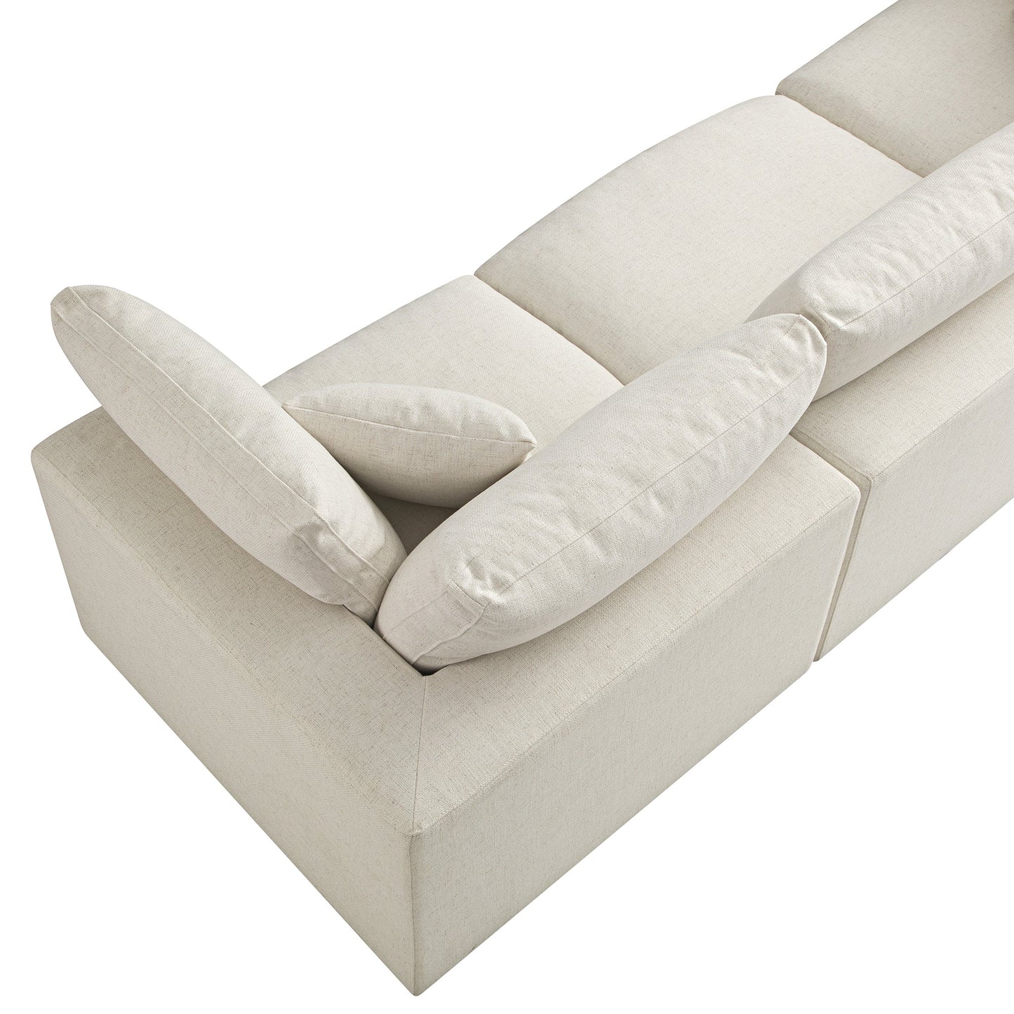 Canapé modulaire Lutyens en lin mélangé beige, 3 pièces