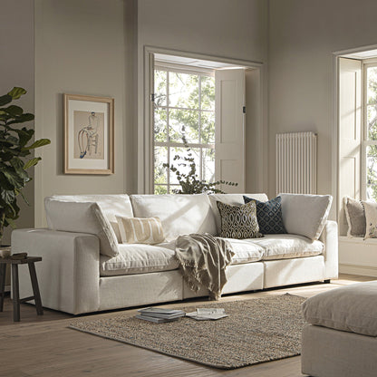 Canapé modulaire Lutyens en lin mélangé beige, 3 pièces