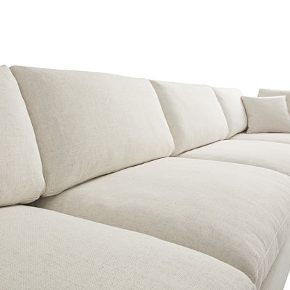 Canapé modulaire Lutyens en lin mélangé beige, 4 pièces