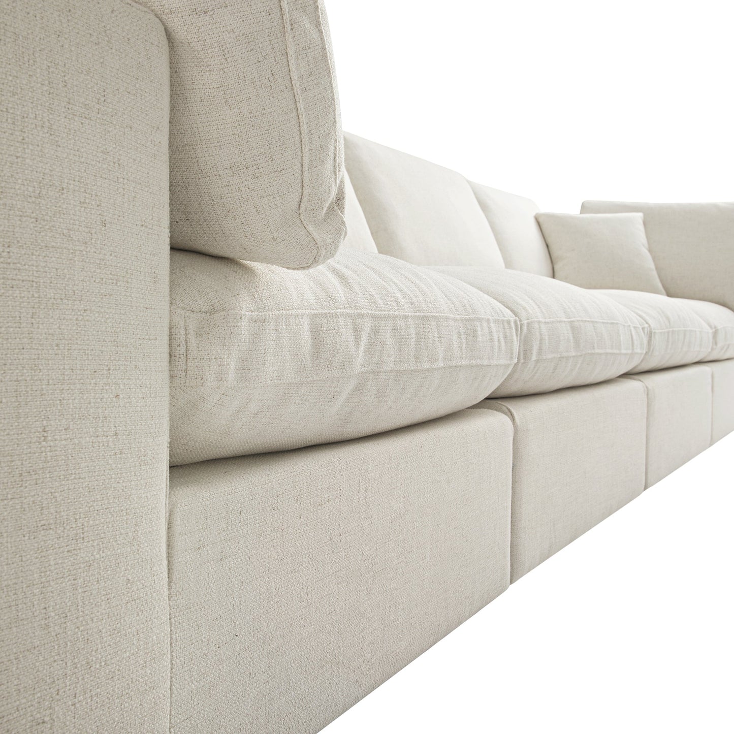 Canapé modulaire Lutyens en lin mélangé beige, 4 pièces