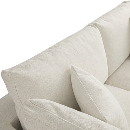 Canapé d'angle modulaire Lutyens en lin mélangé beige, ensemble de 5 pièces