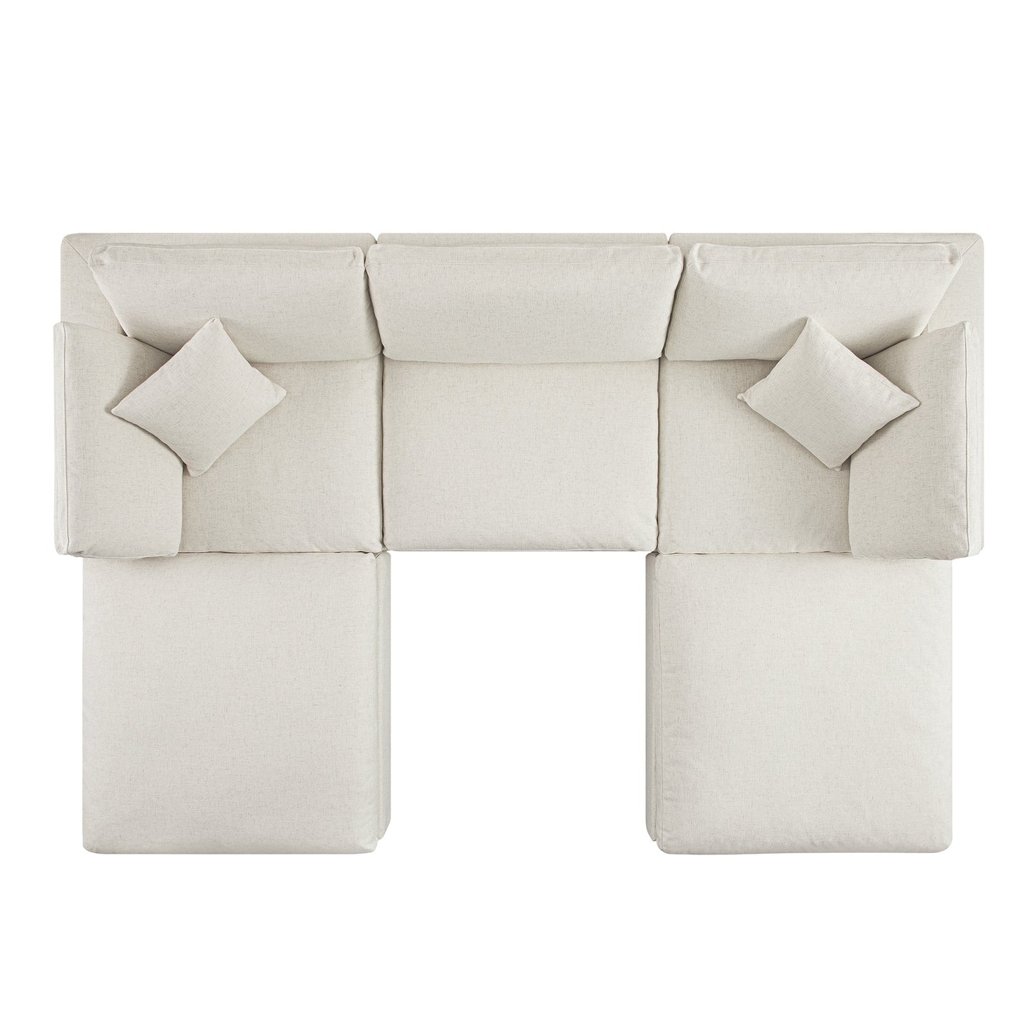 Canapé modulaire Lutyens en lin mélangé beige, ensemble de 5 pièces en forme de U