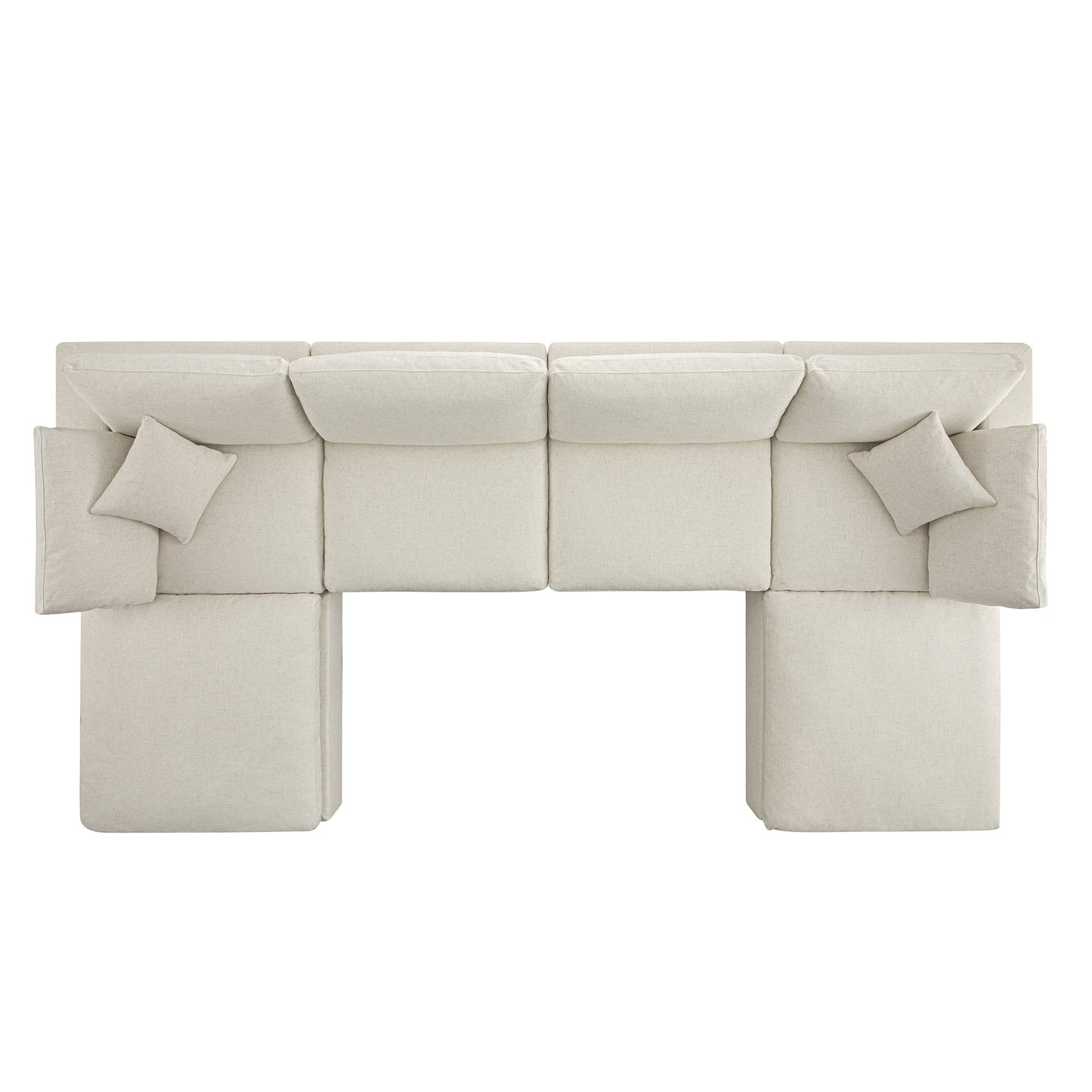 Canapé modulaire Lutyens en lin mélangé beige, ensemble de 6 pièces en forme de U