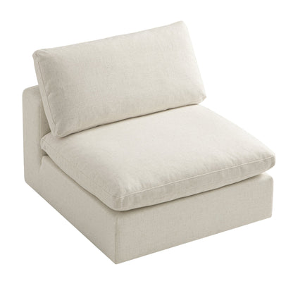 Canapé modulable Lutyens en lin mélangé beige, assise sans accoudoirs