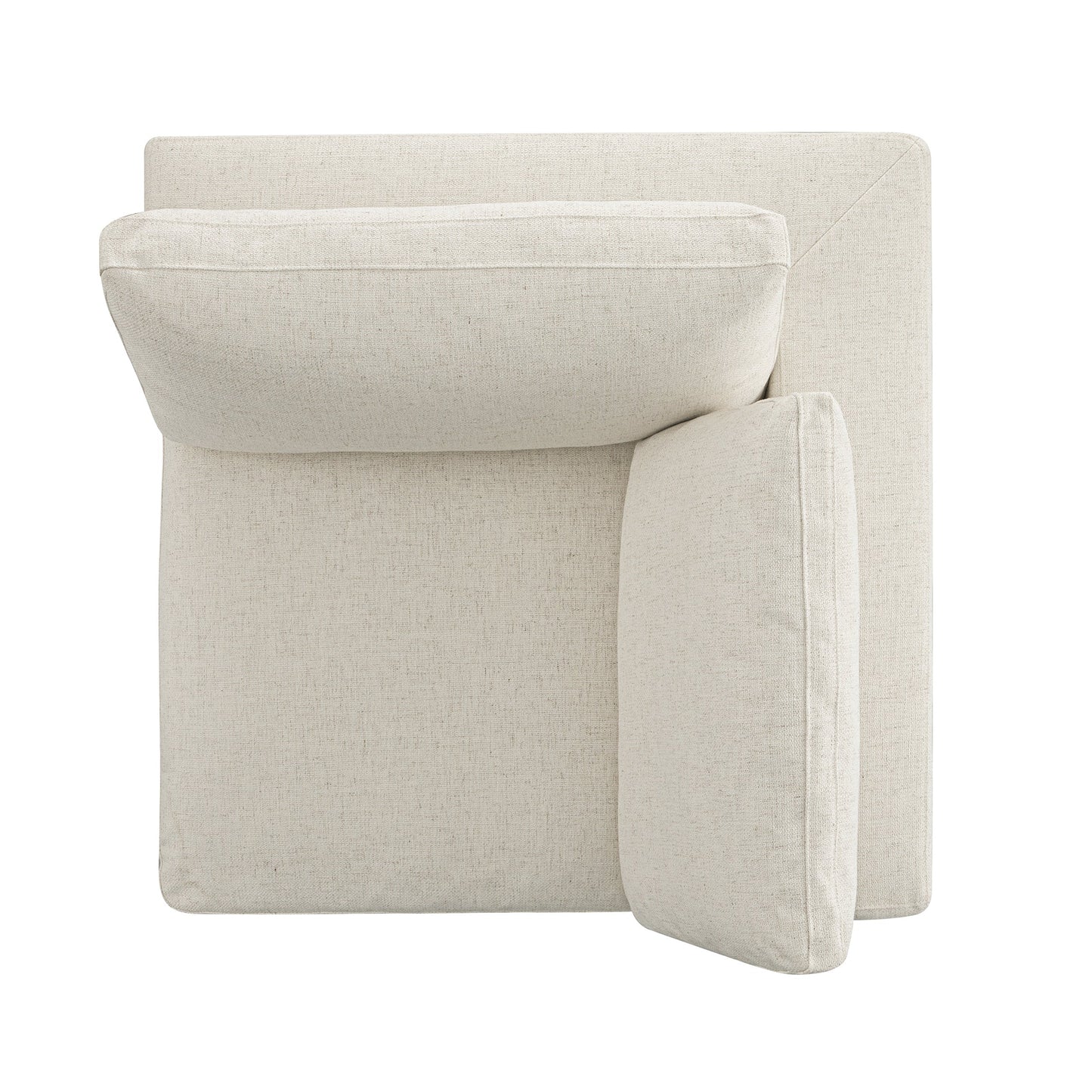 Canapé d'angle modulaire en lin mélangé beige Lutyens