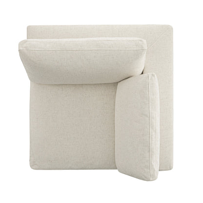 Canapé d'angle modulaire en lin mélangé beige Lutyens