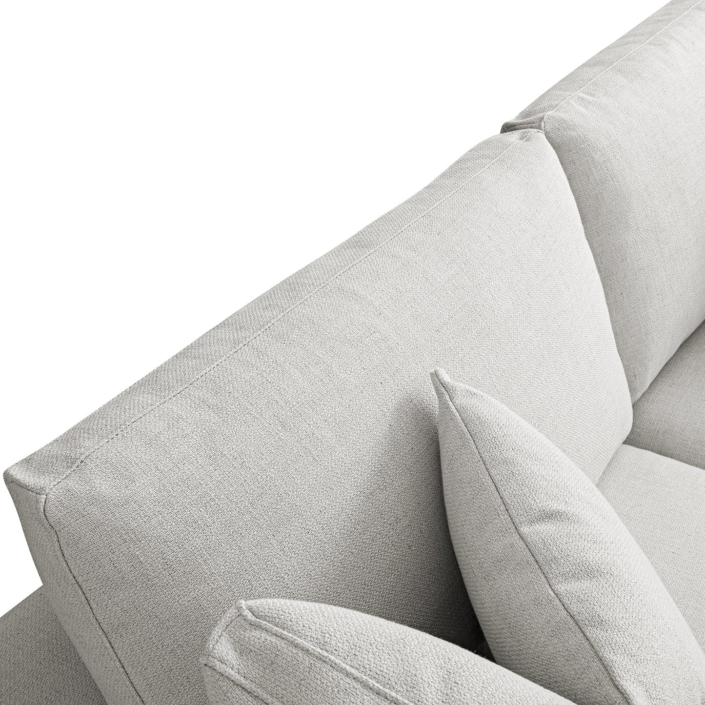 Canapé modulaire Lutyens en lin mélangé gris clair, méridienne 2 pièces