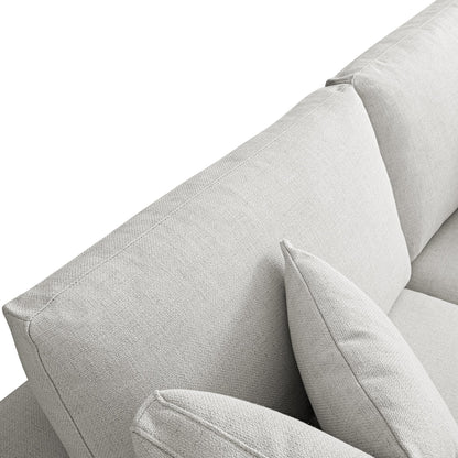 Canapé modulaire Lutyens en lin mélangé gris clair, méridienne 2 pièces