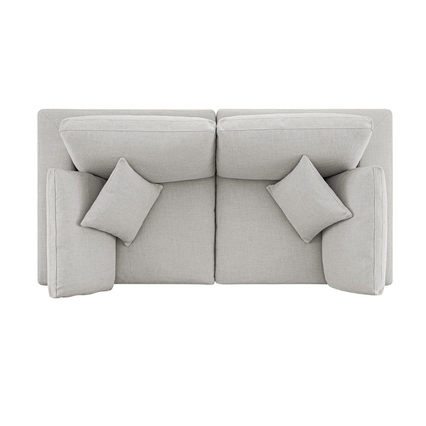 Canapé modulaire Lutyens en lin mélangé gris clair, 2 pièces