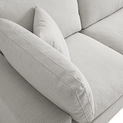 Canapé modulaire Lutyens en lin mélangé gris clair, méridienne 3 pièces