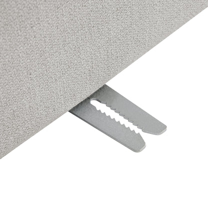 Canapé modulaire Lutyens en lin mélangé gris clair, méridienne 3 pièces