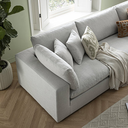 Canapé modulaire Lutyens en lin mélangé gris clair, 3 pièces