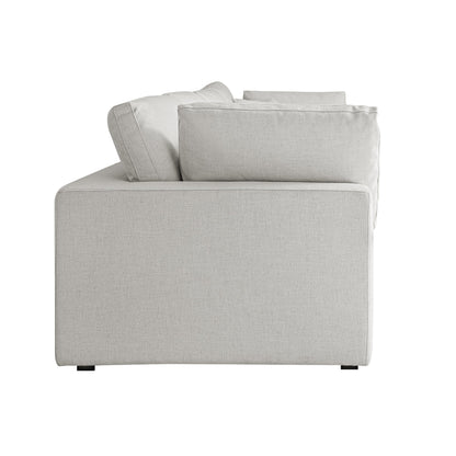 Canapé modulaire Lutyens en lin mélangé gris clair, 4 pièces