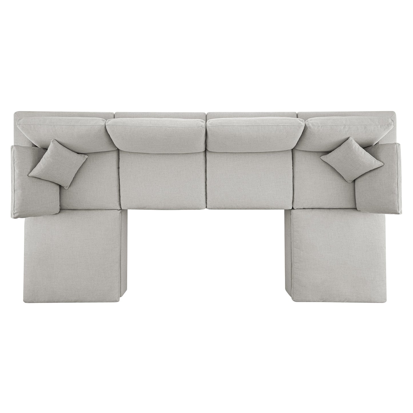 Canapé modulaire Lutyens en lin gris clair, ensemble de 6 pièces en forme de U