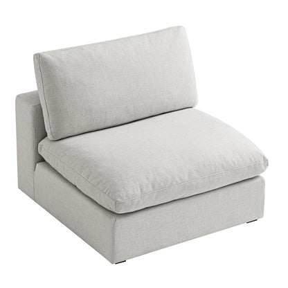 Canapé modulable Lutyens en lin mélangé gris clair, assise sans accoudoirs