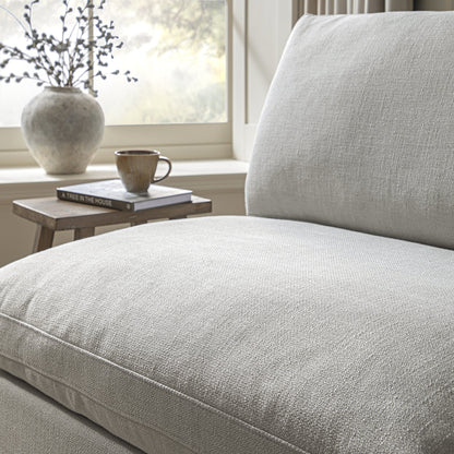 Canapé modulable Lutyens en lin mélangé gris clair, assise sans accoudoirs