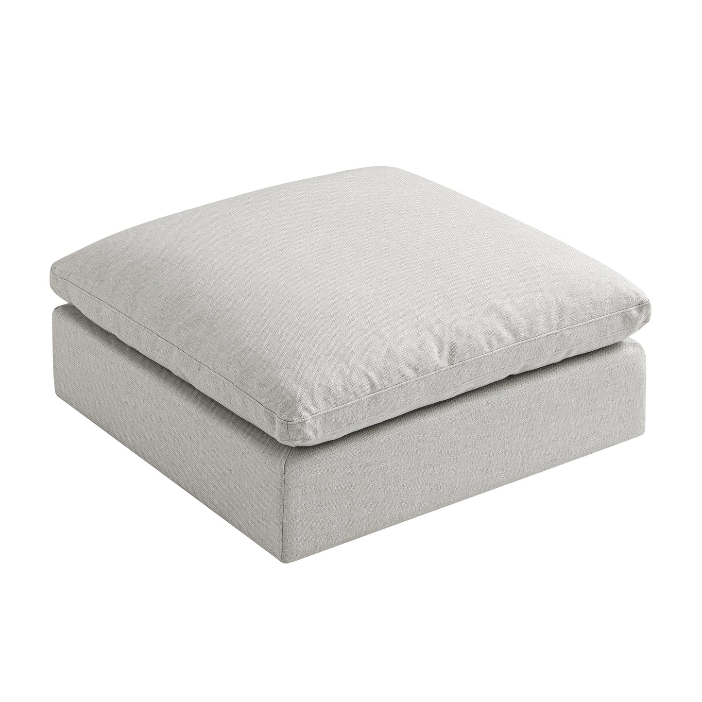 Canapé modulable et tabouret Lutyens en mélange de lin gris clair