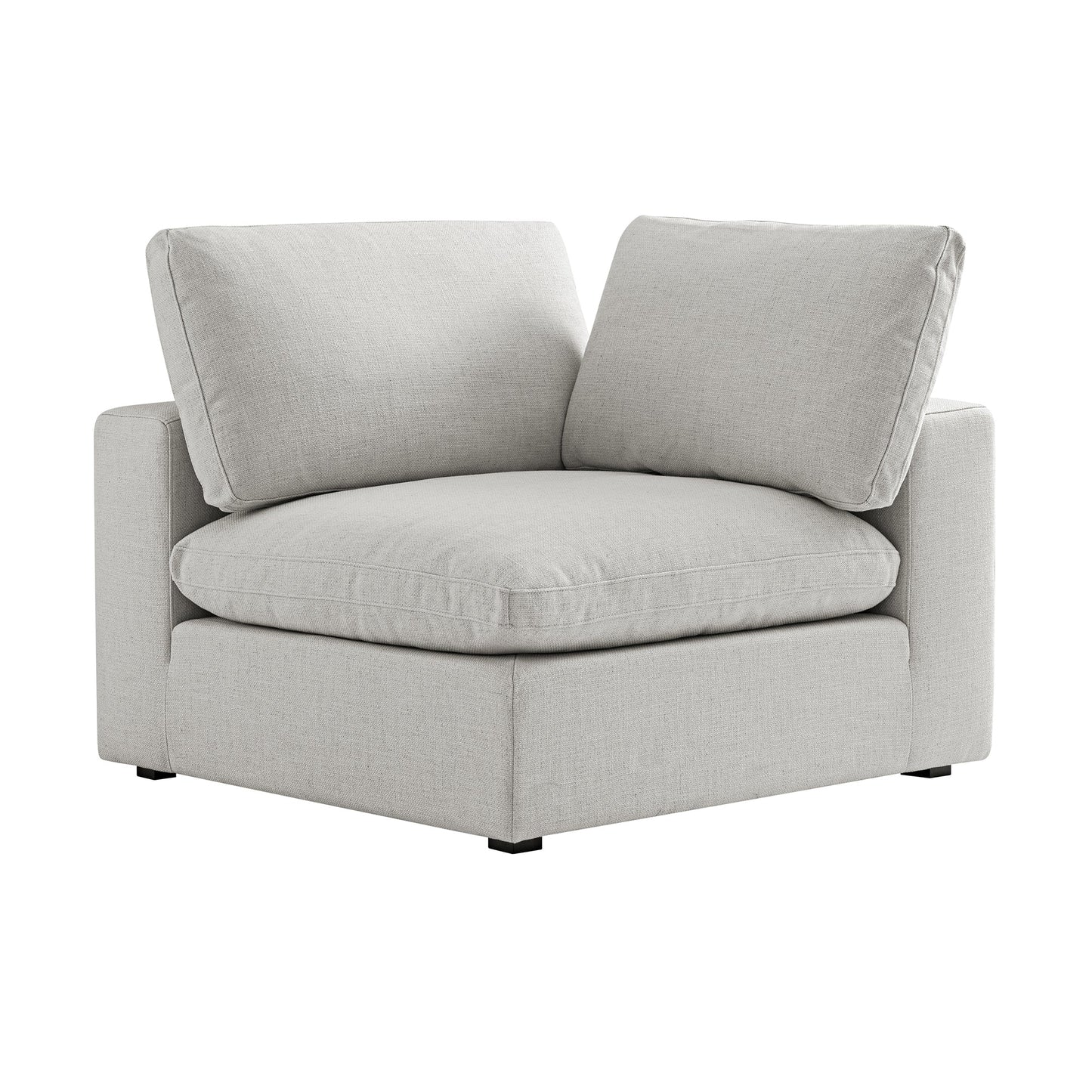 Canapé d'angle modulaire Lutyens en lin gris clair