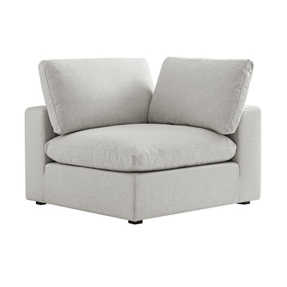 Canapé d'angle modulaire Lutyens en lin gris clair