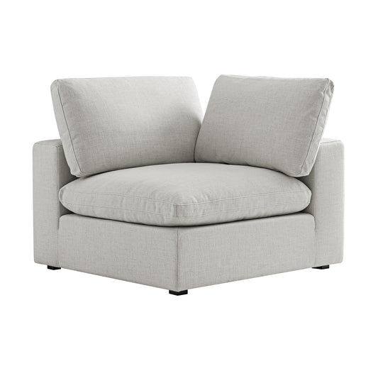 Canapé d'angle modulaire Lutyens en lin gris clair