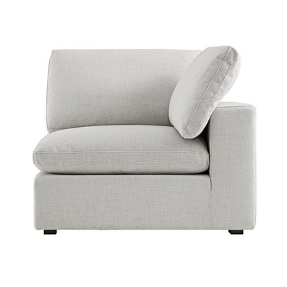 Canapé d'angle modulaire Lutyens en lin gris clair