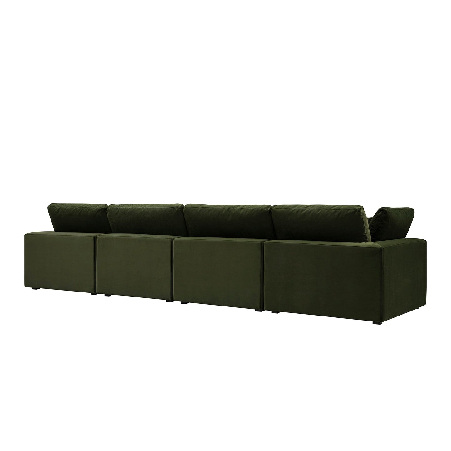 Canapé modulaire en velours vert mousse Lutyens, 4 pièces