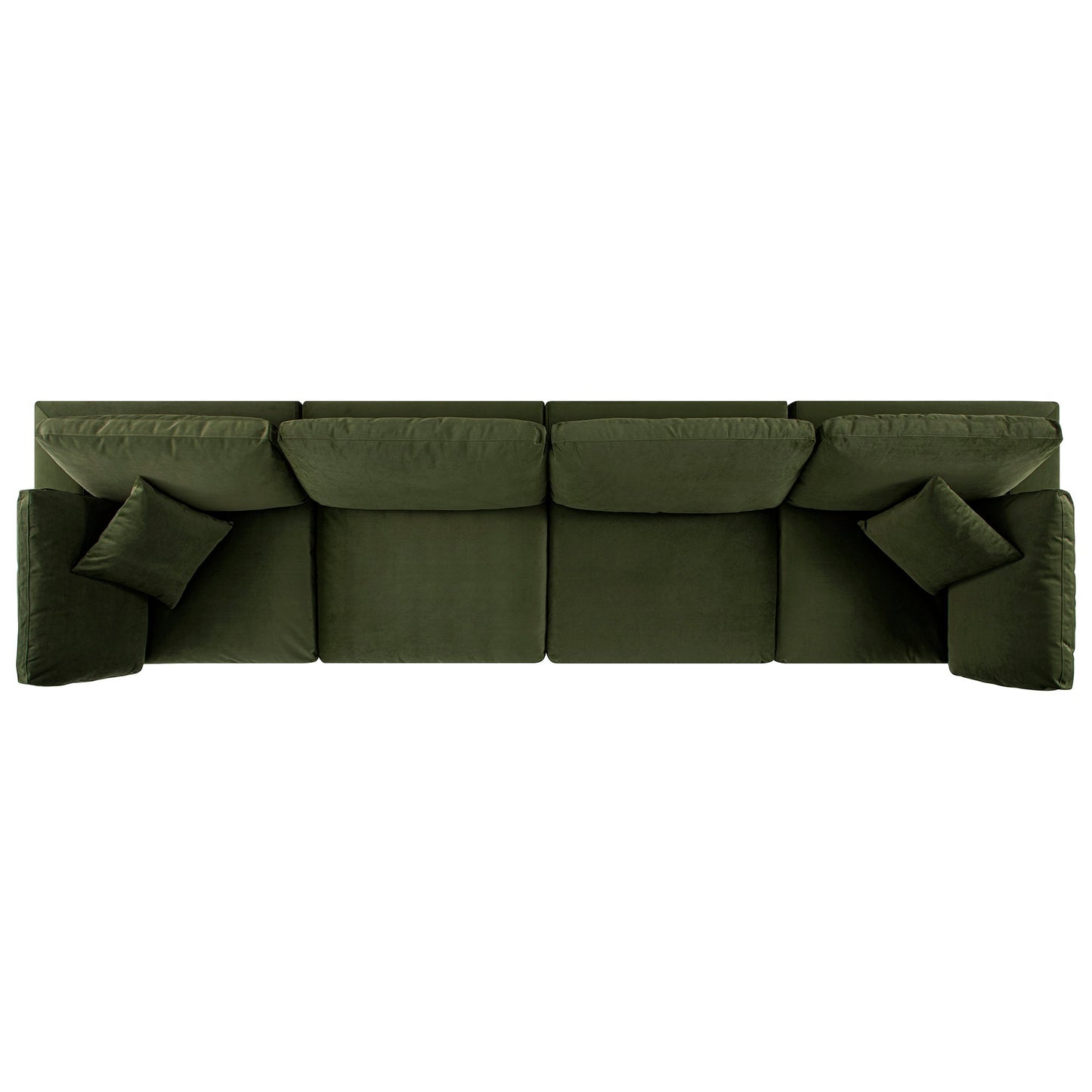 Canapé modulaire en velours vert mousse Lutyens, 4 pièces