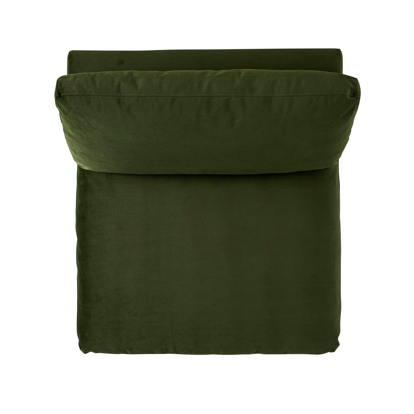 Canapé modulable en velours vert mousse Lutyens, assise sans accoudoirs