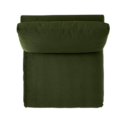 Canapé modulable en velours vert mousse Lutyens, assise sans accoudoirs