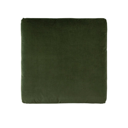 Canapé modulable en velours vert mousse Lutyens, tabouret