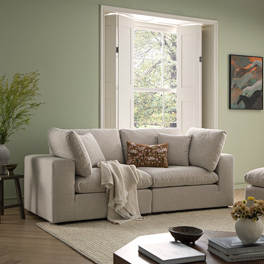 Canapé modulaire en tissu tissé avoine Lutyens, 2 pièces