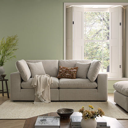 Canapé modulaire en tissu tissé avoine Lutyens, 2 pièces