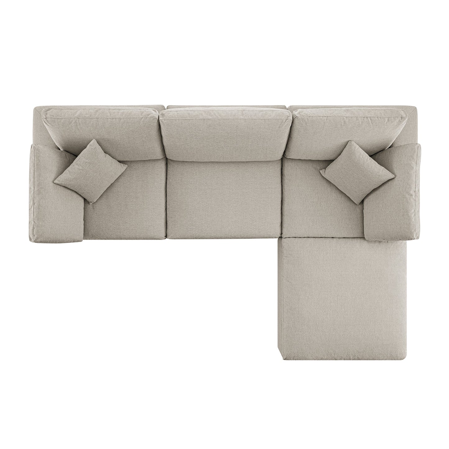 Canapé modulaire en tissu tissé à l'avoine Lutyens, méridienne 3 pièces