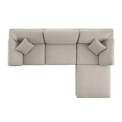 Canapé modulaire en tissu tissé à l'avoine Lutyens, méridienne 3 pièces