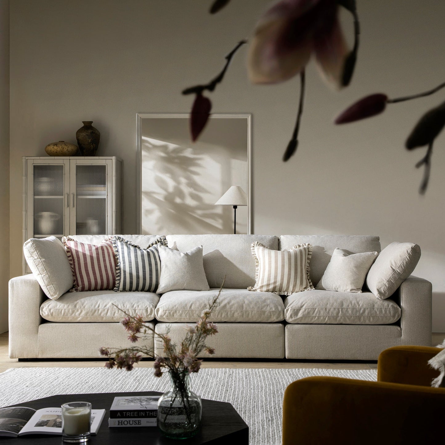 Canapé modulaire en tissu tissé avoine Lutyens, 3 pièces