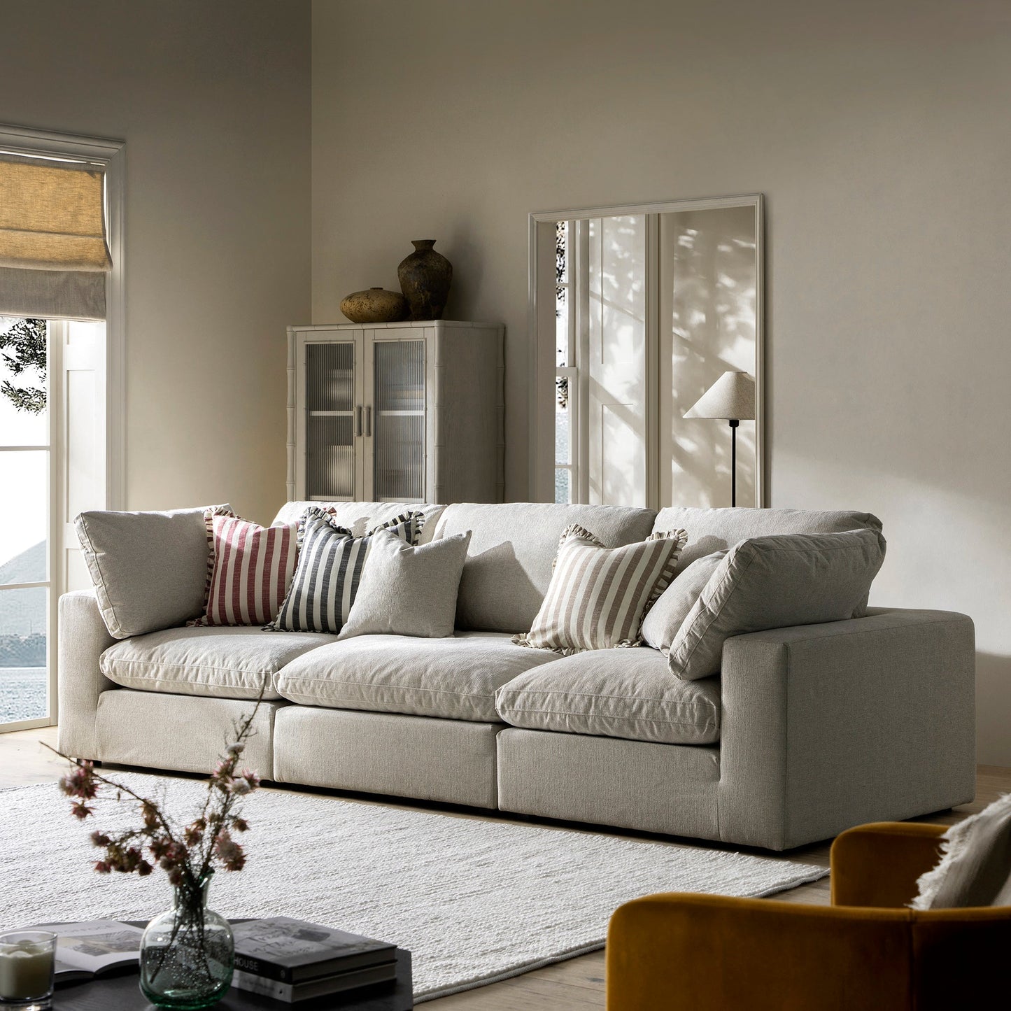 Canapé modulaire en tissu tissé avoine Lutyens, 3 pièces